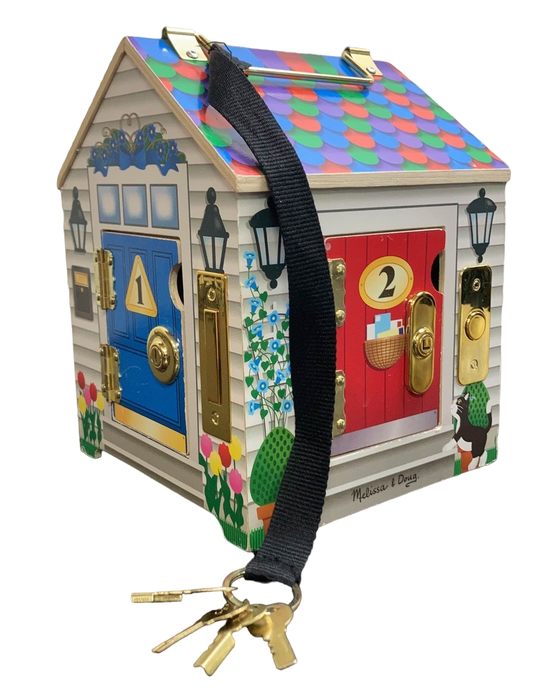 used Melissa & Doug Take-Along Wooden Doorbell Dollhouse