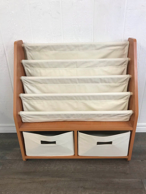 used One Step Ahead Kid’s Sling Bookshelf With Storage Bins