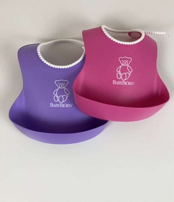 Shop BabyBjorn Feeding Bib Set 2 Pack, Purple/Pink at GoodBuy Gear