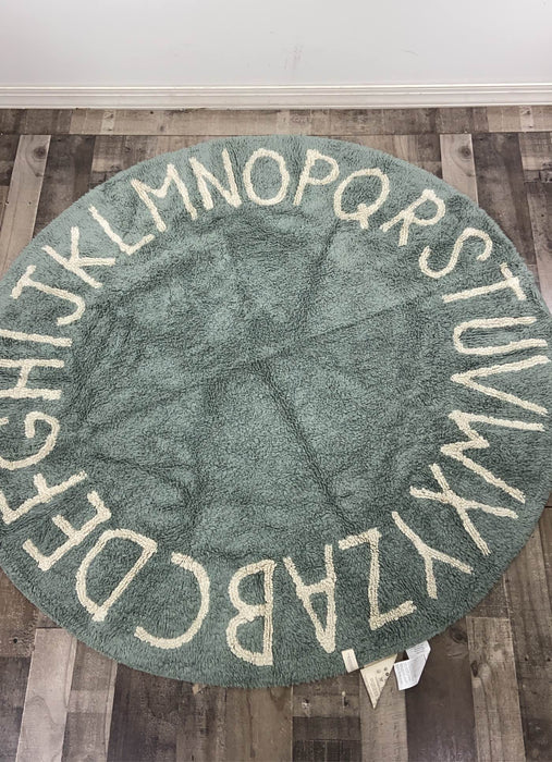 Shop Lorena Canals Round ABC Washable Rug, Vintage Blue Natural at GoodBuy Gear