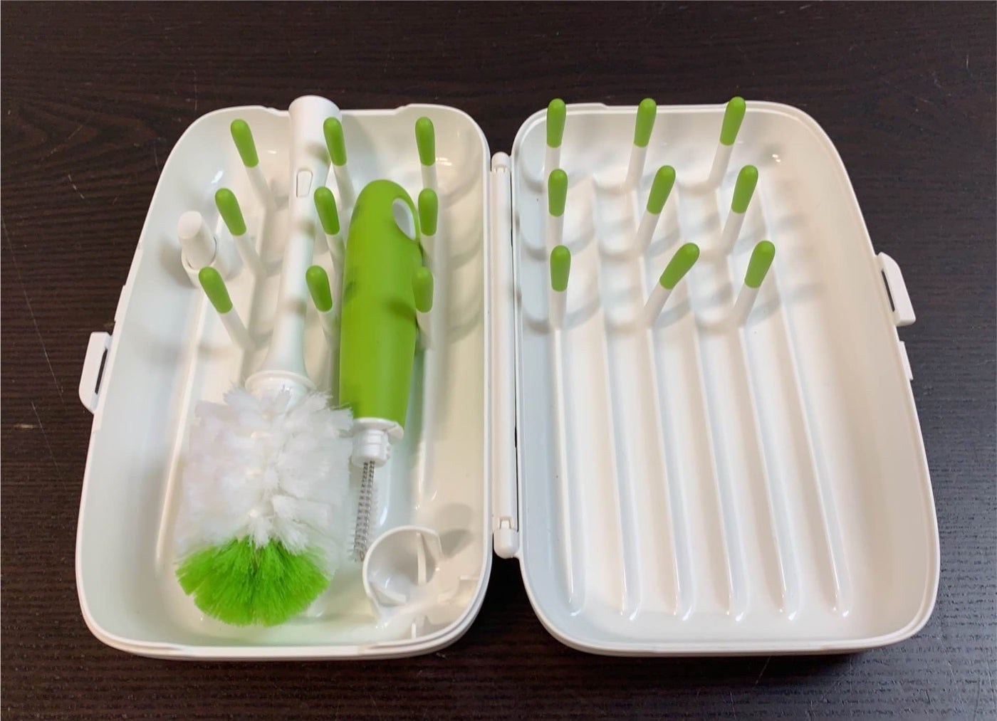 OXO Tot On-The-Go Drying Rack and Bottle Brush - Green