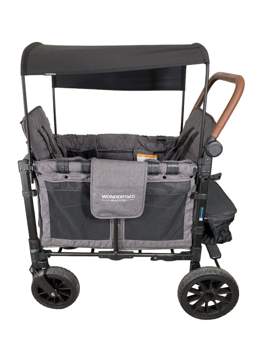 secondhand Wonderfold W2 Luxe Multifunctional Double Stroller Wagon, Charcoal Gray, 2022