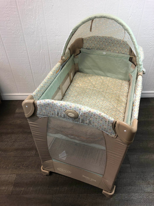 secondhand Graco Travel Lite Crib, With Stages