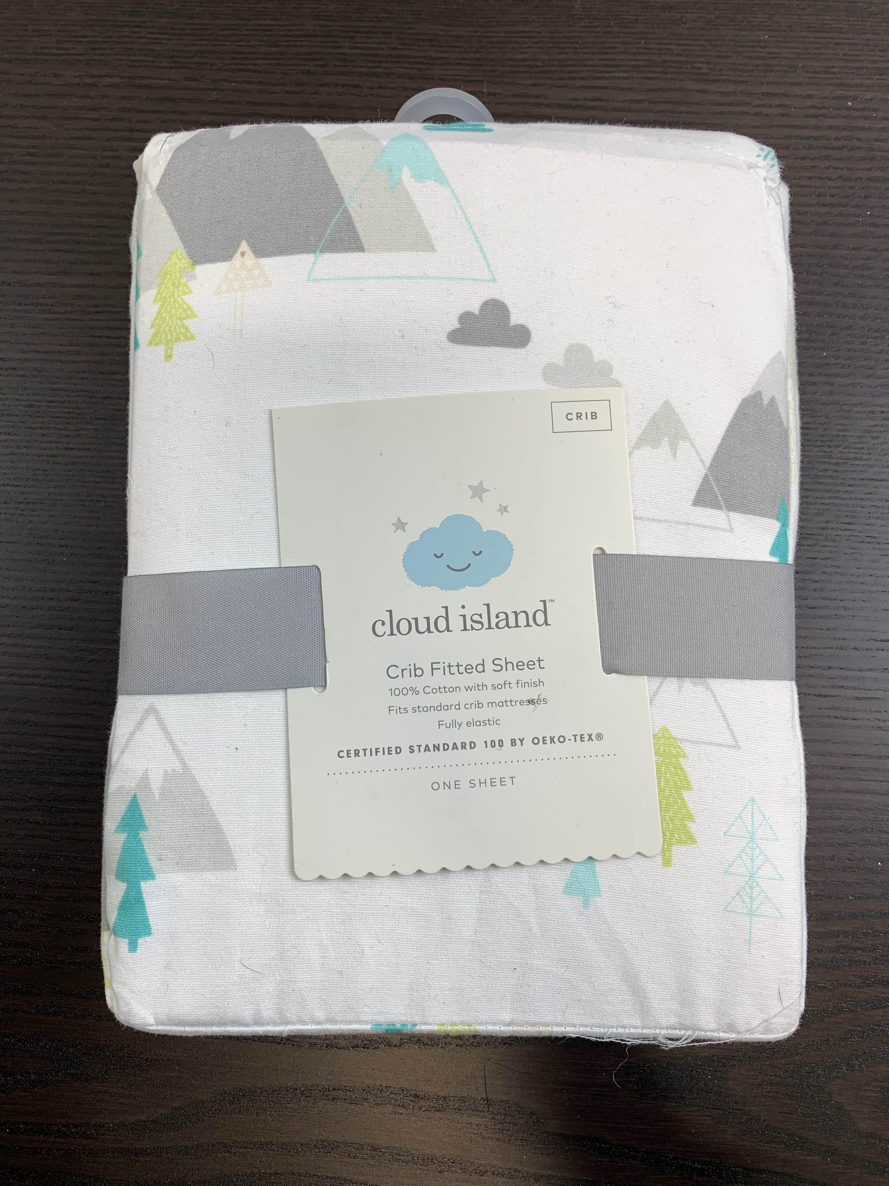 Cloud Island Fitted Crib Sheet Mountains