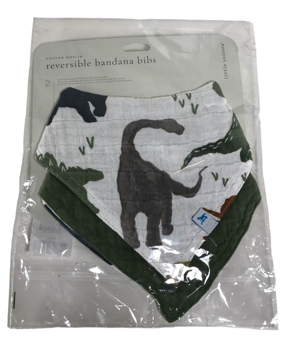 used Little Unicorn Muslin Bandana Bibs 2 Pack, Dino Friends