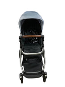 used Mockingbird Single to Double Stroller, Silver with Black Leather, Sky, Watercolor Drops, 2022