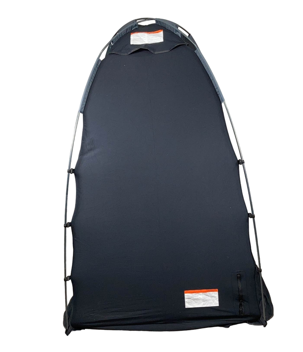 secondhand SlumberPod 3.0 Sleep Canopy with Fan, Black with Gray Accents