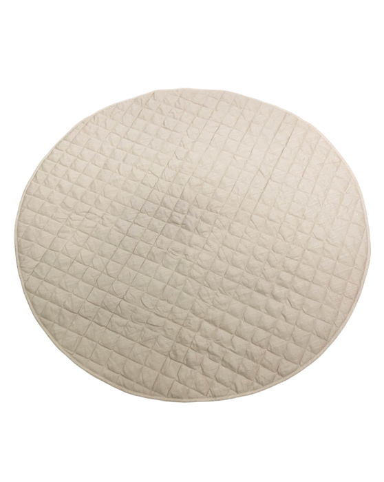 secondhand Poppyseed Play Linen Round Mat, Taupe