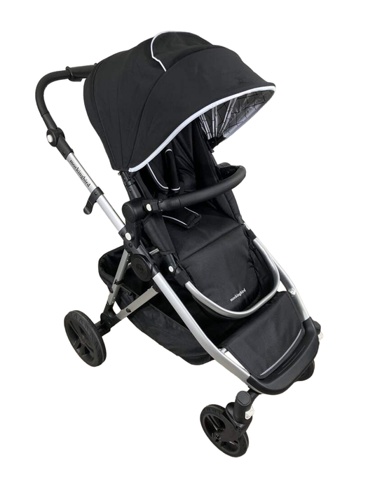 used Mockingbird Single to Double Stroller, 2023, Silver with Black Leather, Windowpane, Black