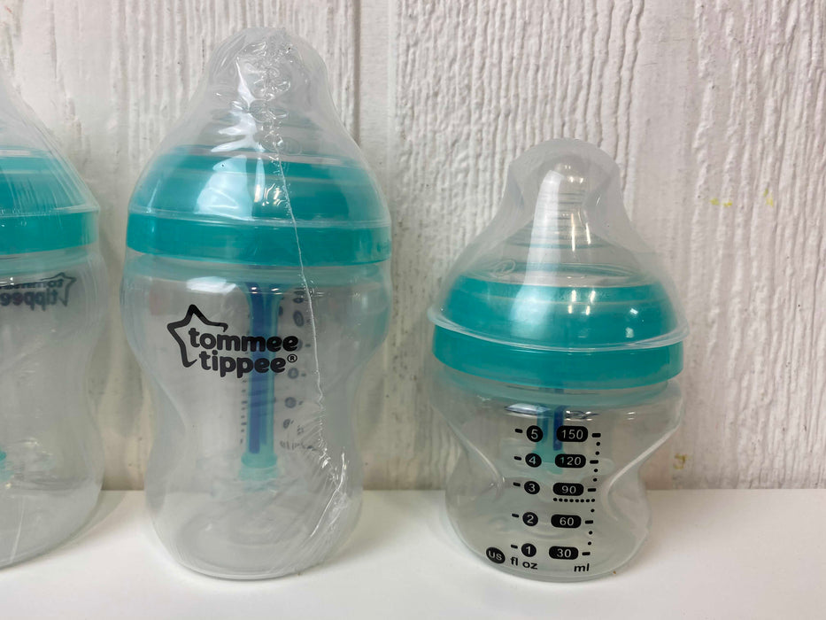 secondhand Tommee Tippee Advanced Anti-Colic Baby Bottles – 9 Ounce, Clear, 3 Count, Plus Two 5 oz. Bottles