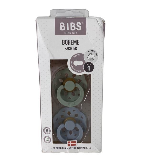 Shop BIBS Boheme Natural Rubber Pacifier 2 Pack, Sage/Cloud, Size 1 (0+ months) at GoodBuy Gear
