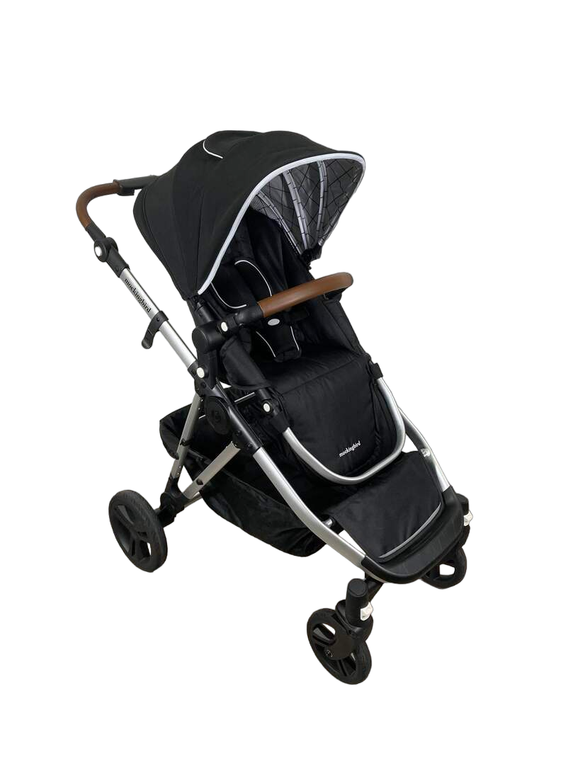 Mockingbird Single to Double Stroller, 2023, Silver with Penny Leather