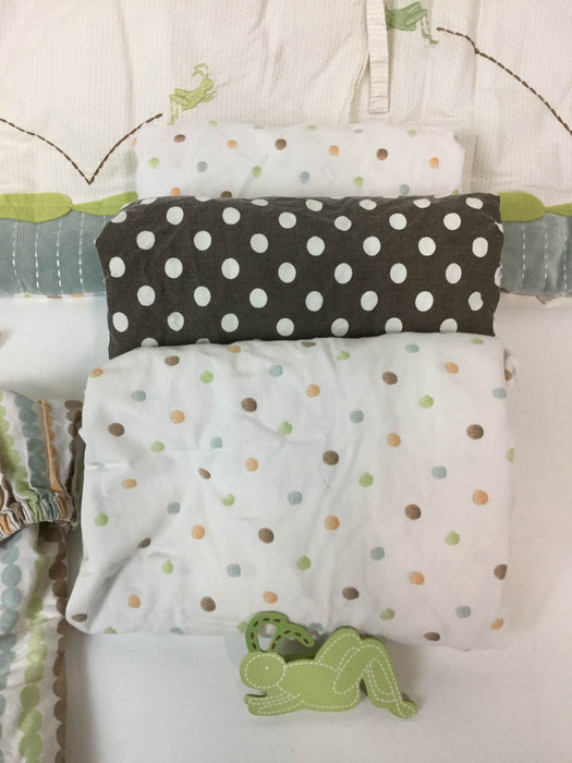 secondhand Summer Infant Kenneth Brown Jumping For Joy Crib Bedding Set