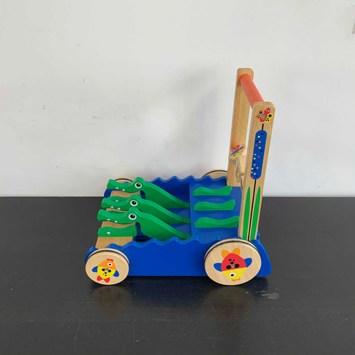 secondhand Melissa & Doug Deluxe Chomp and Clack Alligator Wooden Push Toy And Activity Walker