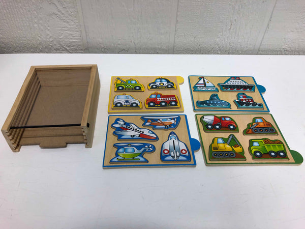 Melissa & Doug Wooden Mini-Puzzle Set with Storage and Travel Case