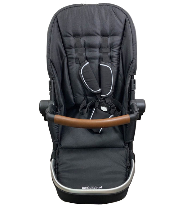Shop Mockingbird 2nd Seat Kit with Extendable Canopy, Black, Windowpane, Silver With Black Leather at GoodBuy Gear