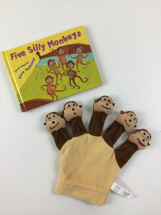 used 5 Little Monkeys Book And Puppet