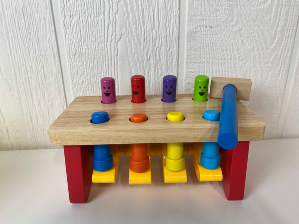 Melissa & Doug Deluxe Pounding Bench Wooden Toy With Mallet