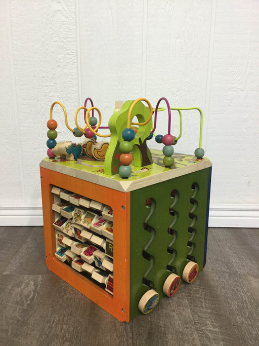 secondhand B. Toys Zany Zoo Wooden Activity Cube