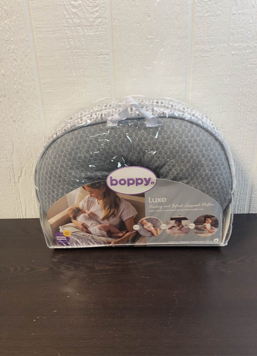 Shop Boppy Luxe Feeding and Infant Support Pillow, Grey Brushstrokes Pennydots at GoodBuy Gear