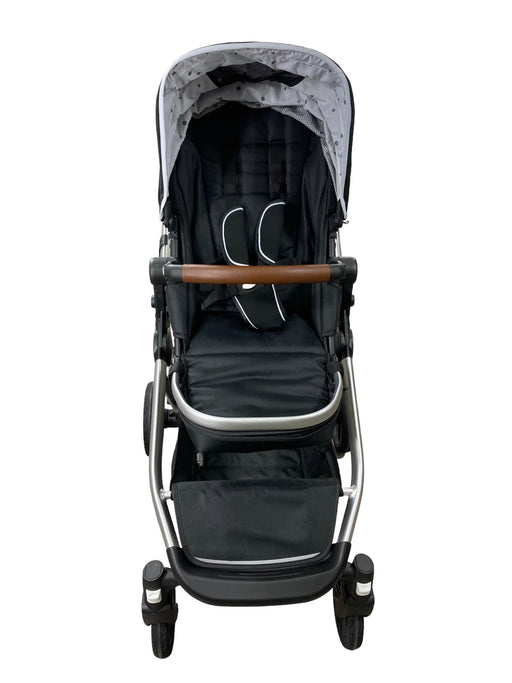 secondhand Mockingbird Single to Double Stroller, Silver with Penny Leather, Black , Watercolor Drops, 2022