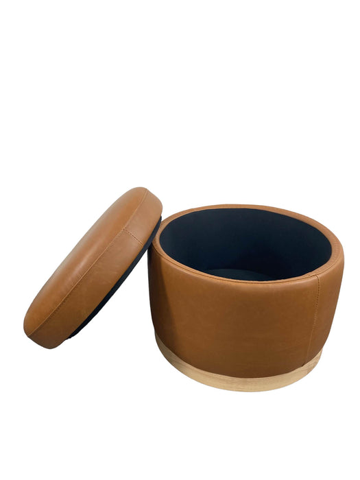 Shop Babyletto Naka Storage Ottoman, Vegan Tan Leather/Light Base at GoodBuy Gear