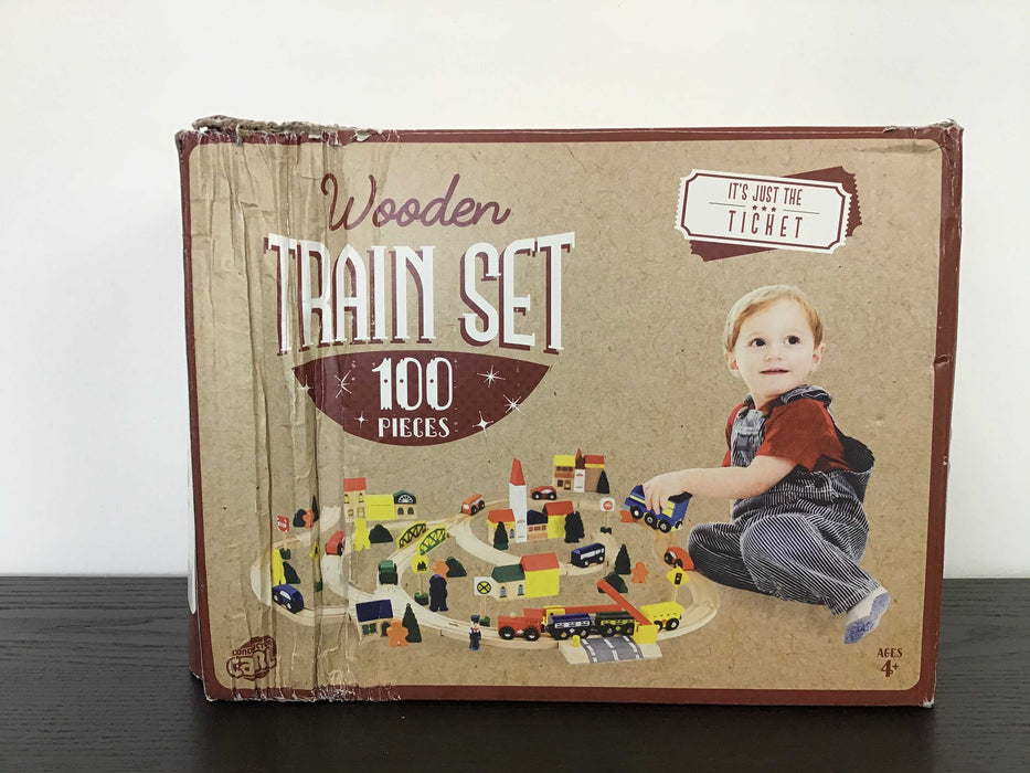 used EverEarth Wooden Train Set