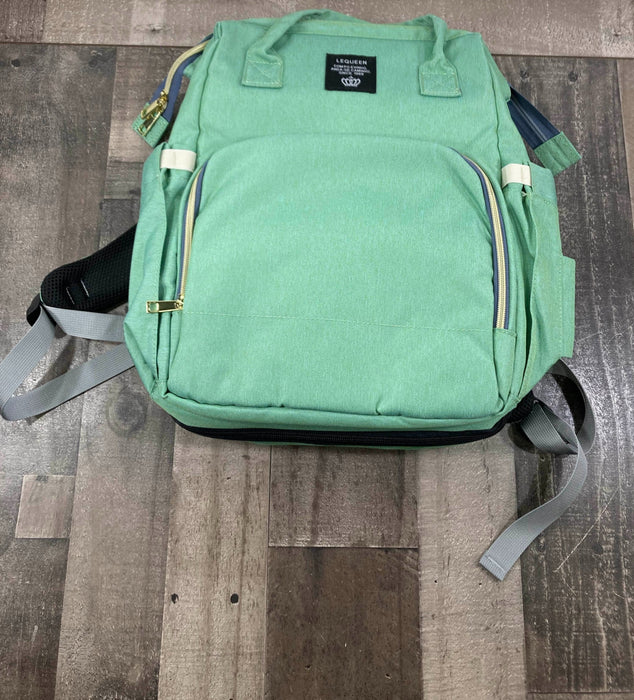 used Lequeen Diaper Backpack, Green