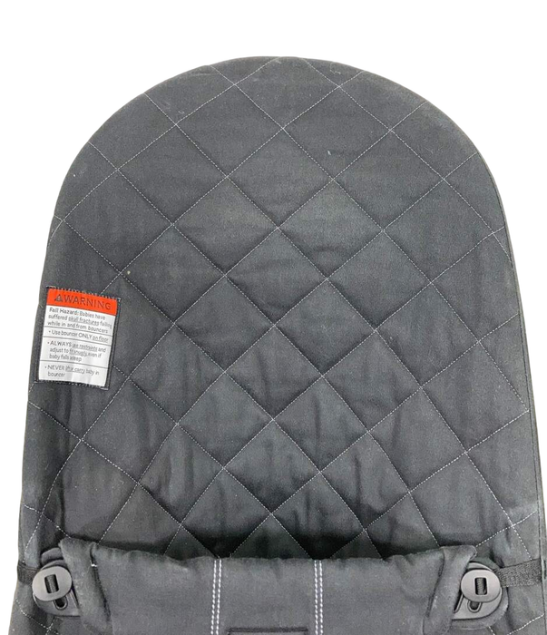 BabyBjorn Bouncer Bliss, Dark Gray Frame, Black Cotton Classic Quilt