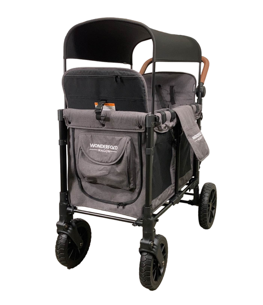 used Wonderfold W2 Luxe Multifunctional Double Stroller Wagon, 2021, Charcoal Gray