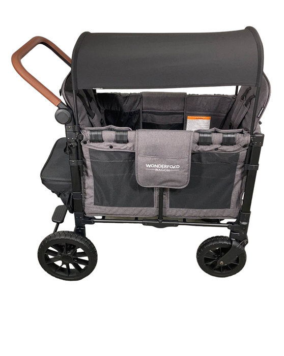 secondhand Wonderfold W2 Luxe Multifunctional Double Stroller Wagon, Charcoal Gray, 2022