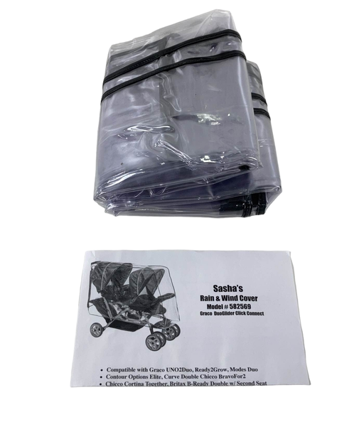 used Sashas Rain And Wind Cover For Graco DuoGlider Stroller