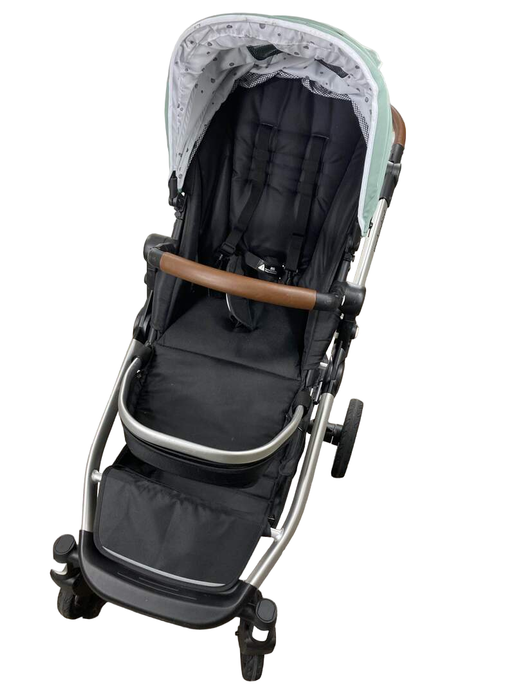 used Mockingbird Single to Double Stroller, 2022, Silver with Penny Leather, Watercolor Drops, Sage