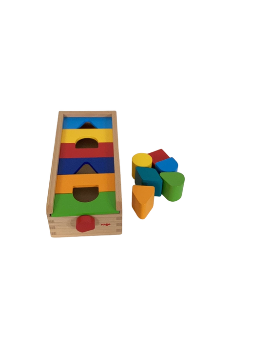 used HABA Fit & Play Rainbow Shape Sorting Box