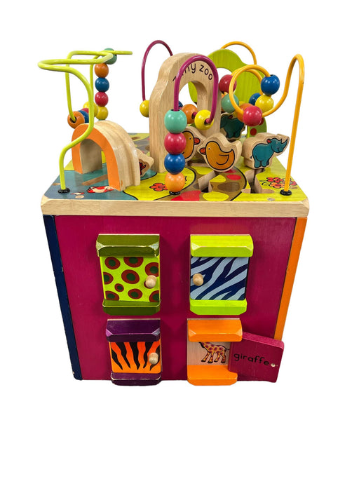 used B. toys Zany Zoo Wooden Activity Cube