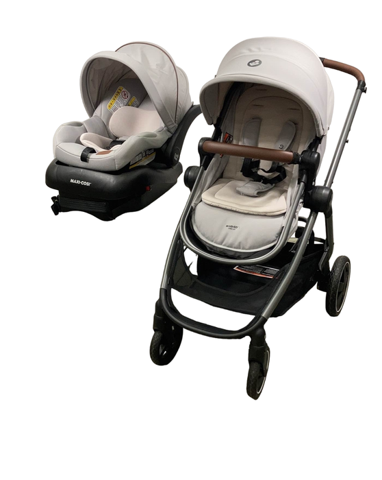 used Maxi-Cosi Zelia2 Luxe Travel System, network sand, 2023