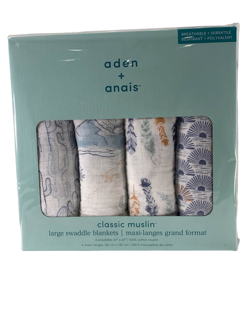 used Aden + Anais Essentials Cotton Muslin Swaddle, 4pk, Sunrise