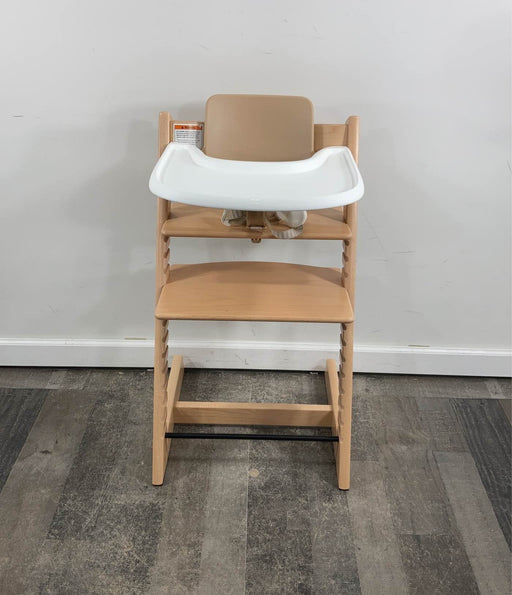 used Stokke Tripp Trapp High Chair with Baby Set and Tray, Natural, White