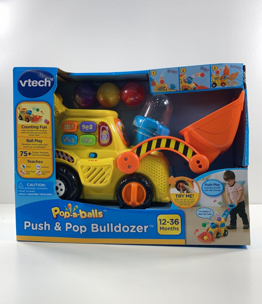 VTech Pop-A-Balls Push And Pop Bulldozer, Yellow