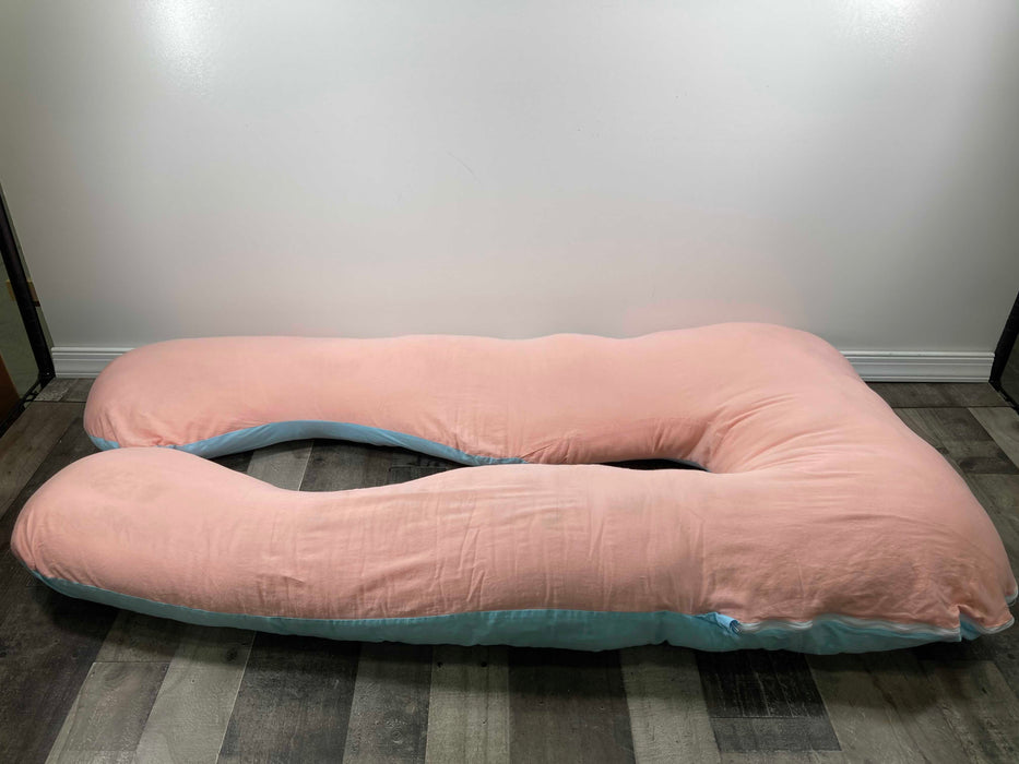 used Queen Rose Pregnancy Body Pillow, Pink/Blue