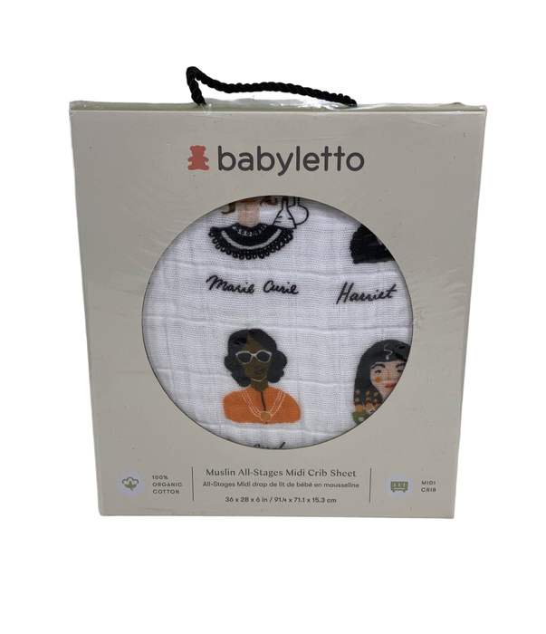 Shop Babyletto Muslin All-Stages Midi Crib Sheet, Women in History at GoodBuy Gear