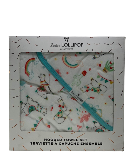 used LouLou Lollipop Hooded Towel Set, Llama