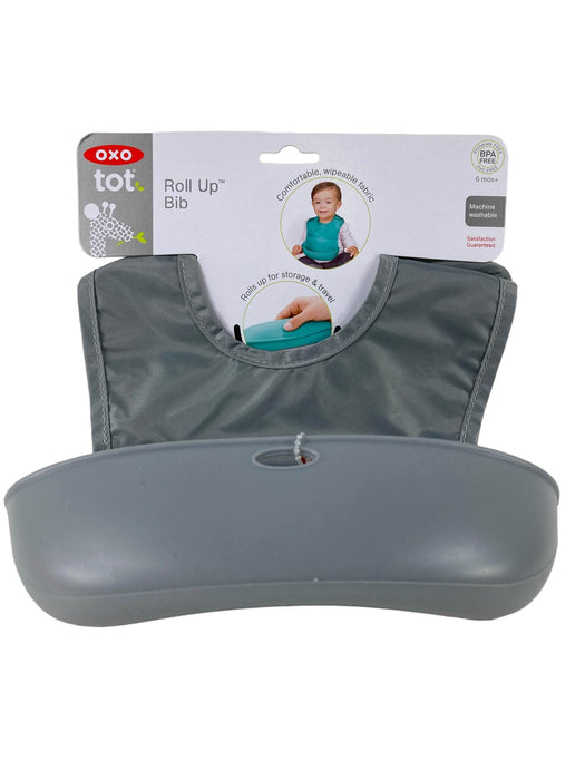 used OXO Tot Roll Up Bib, Gray