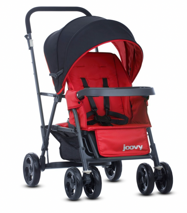 secondhand Joovy Caboose Graphite Stand-On Tandem Stroller, 2019, Red