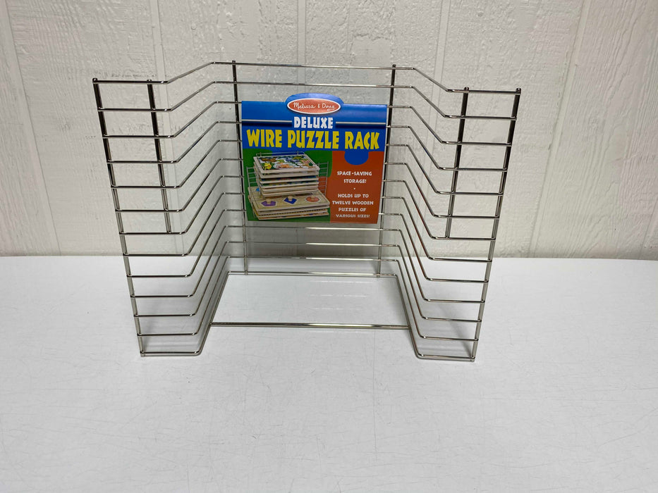 used Melissa & Doug Deluxe Wire Puzzle Storage Rack