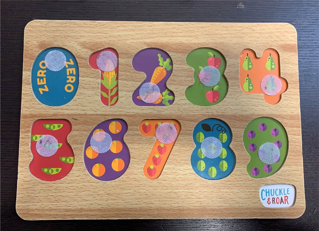 Chuckle And Roar ABC's & 123s Wood Puzzle Set