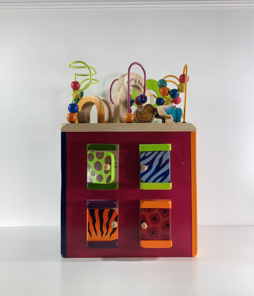 used B. toys Zany Zoo Wooden Activity Cube