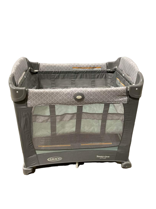 secondhand Graco Travel Lite Crib, Gray