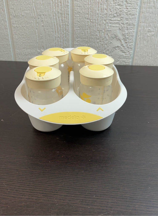 used Medela Bottle Storage Tray, With Bottles