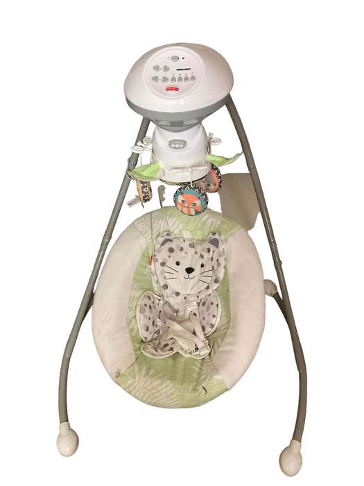 secondhand Fisher Price Cradle 'n Swing, Snow Leopard